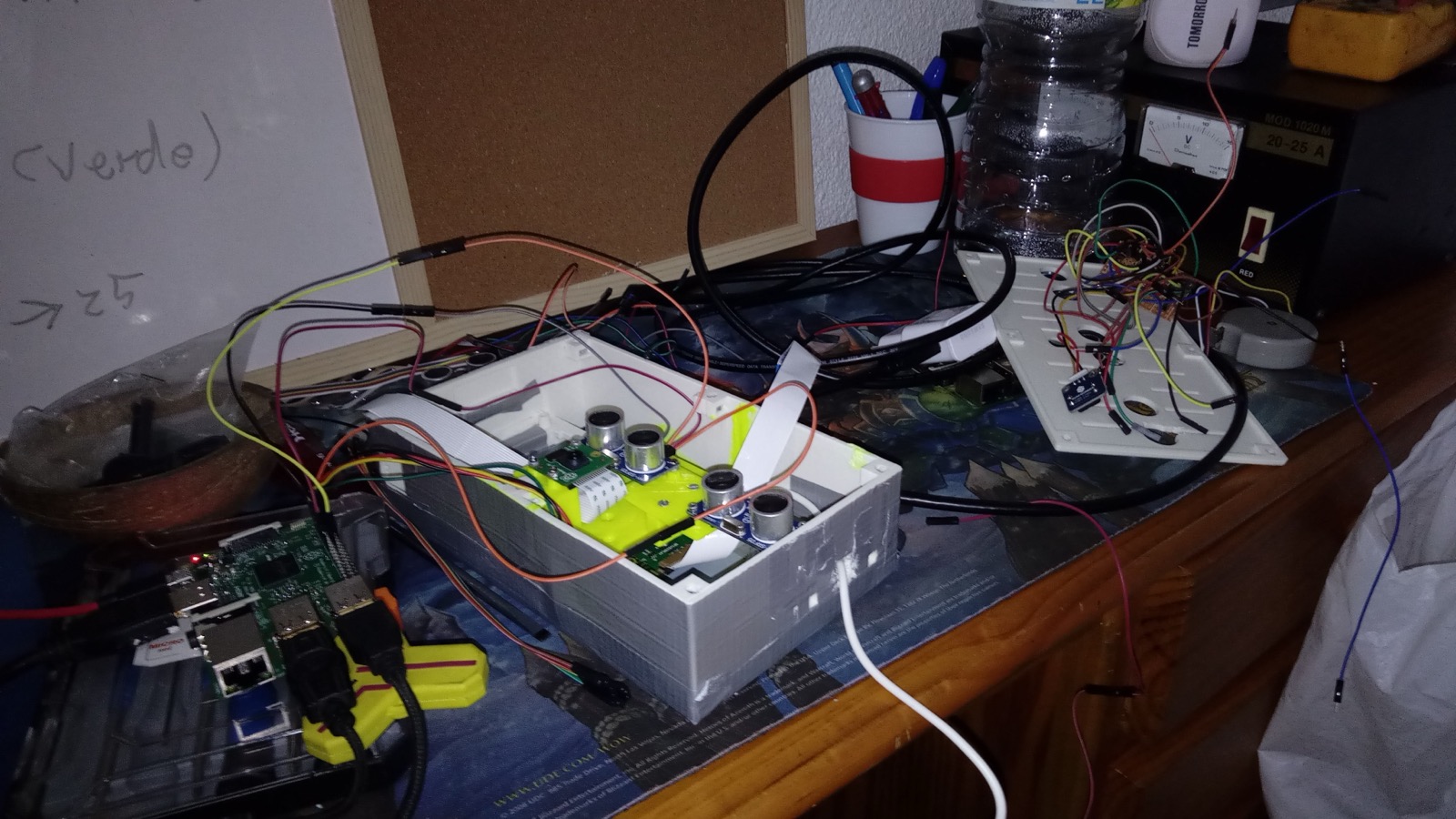 El interior del prototipo: Raspberry Pi, sensores y cableado